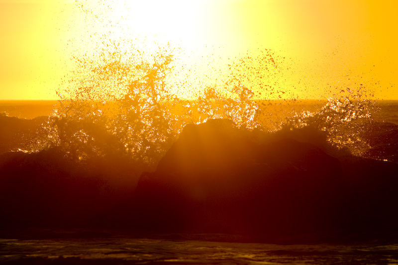 Sun Setting Behind Waves